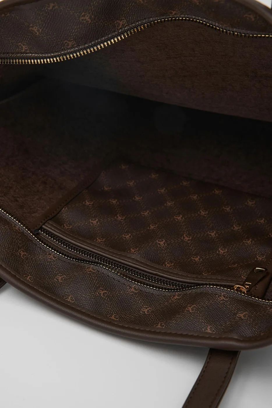 Faux leather shoulder bag for versatile styling in dark brown