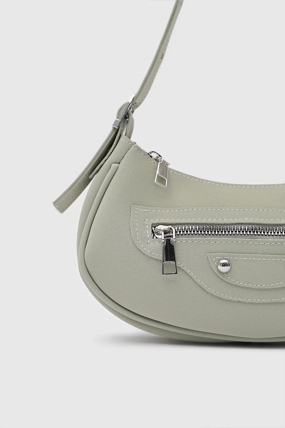 faux leather crossbody bag in mint