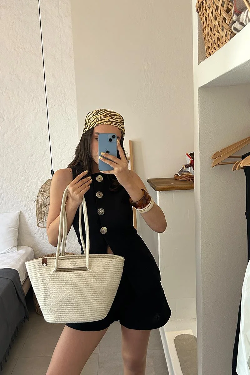 straw shoulder bag straw shoulder bag in cream