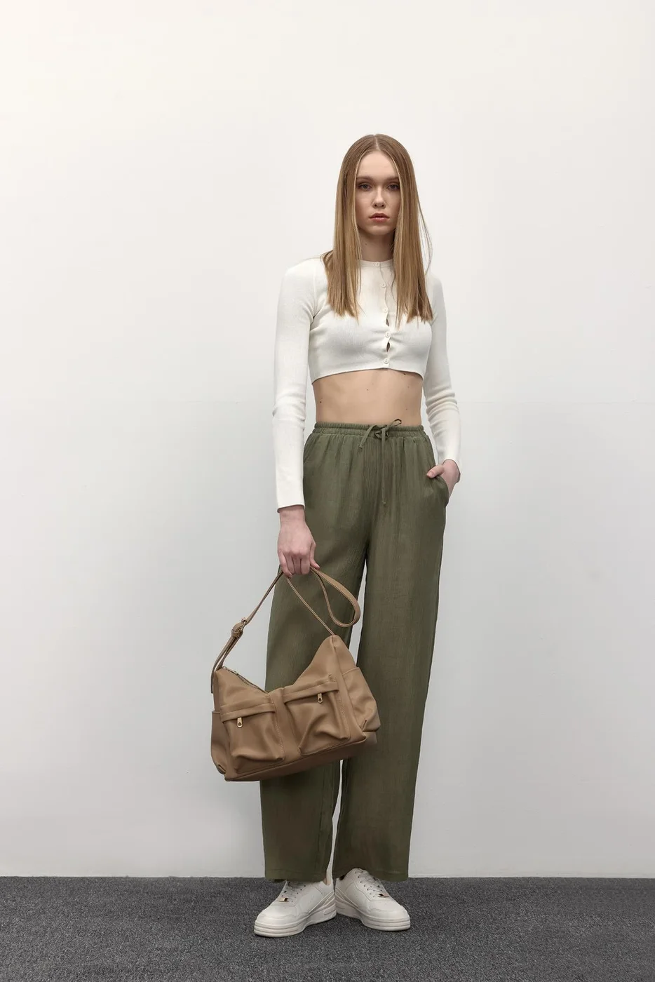 faux leather shoulder bag faux leather shoulder bag in taupe