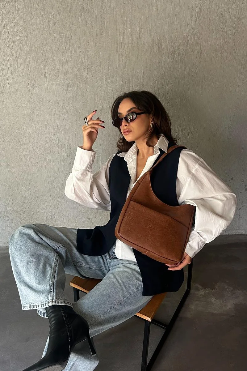 Faux leather shoulder bag Faux leather shoulder bag