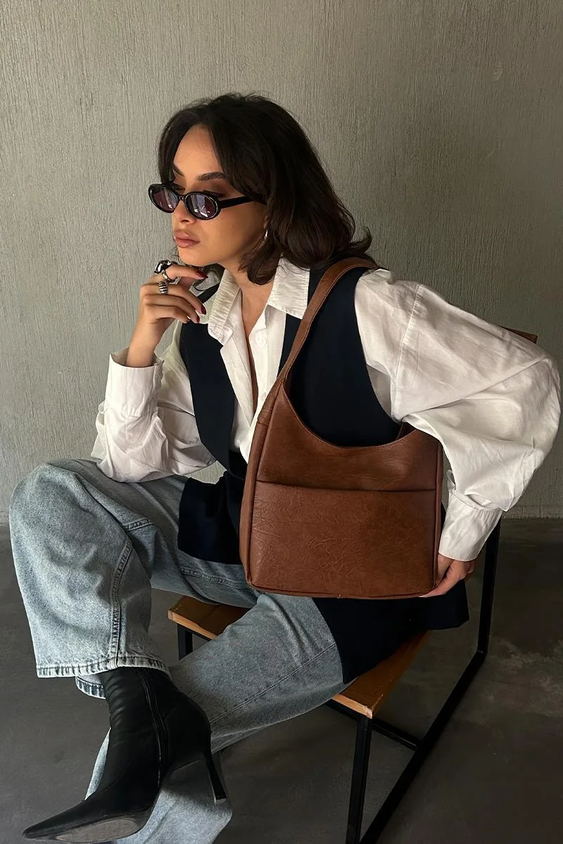 Faux leather shoulder bag Faux leather shoulder bag