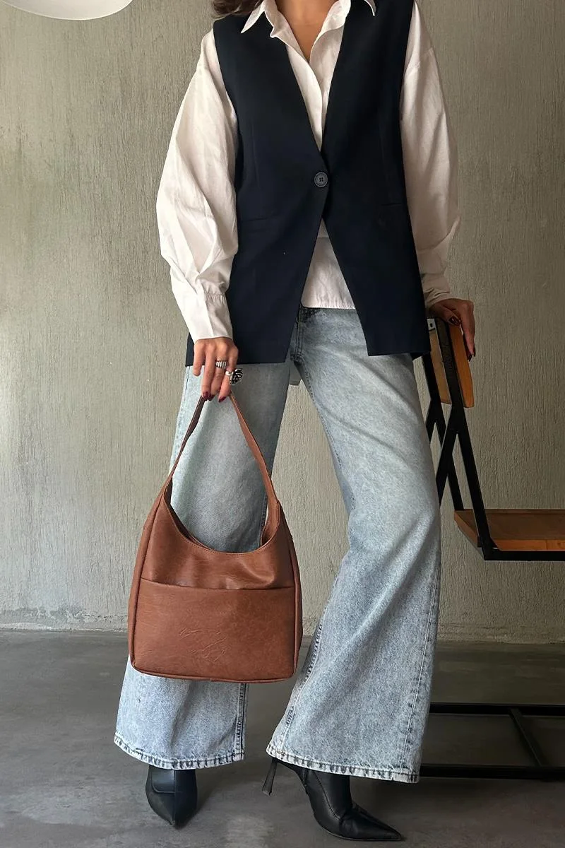 Faux leather shoulder bag Faux leather shoulder bag