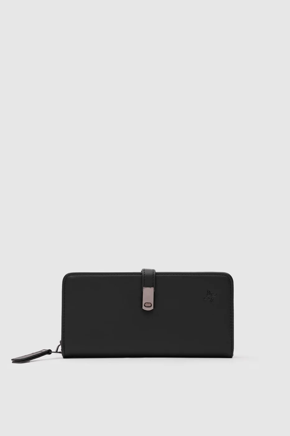 faux leather wallet in black