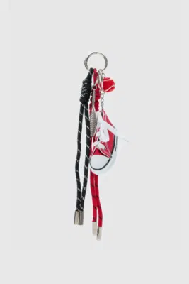 Bag charm with shoe detail in red
