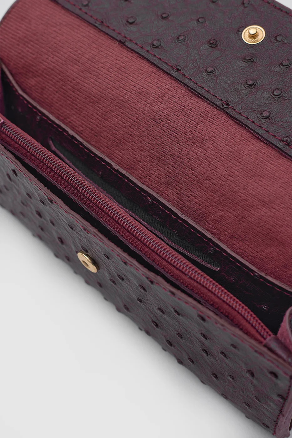 Faux leather wallet for women in burgundy