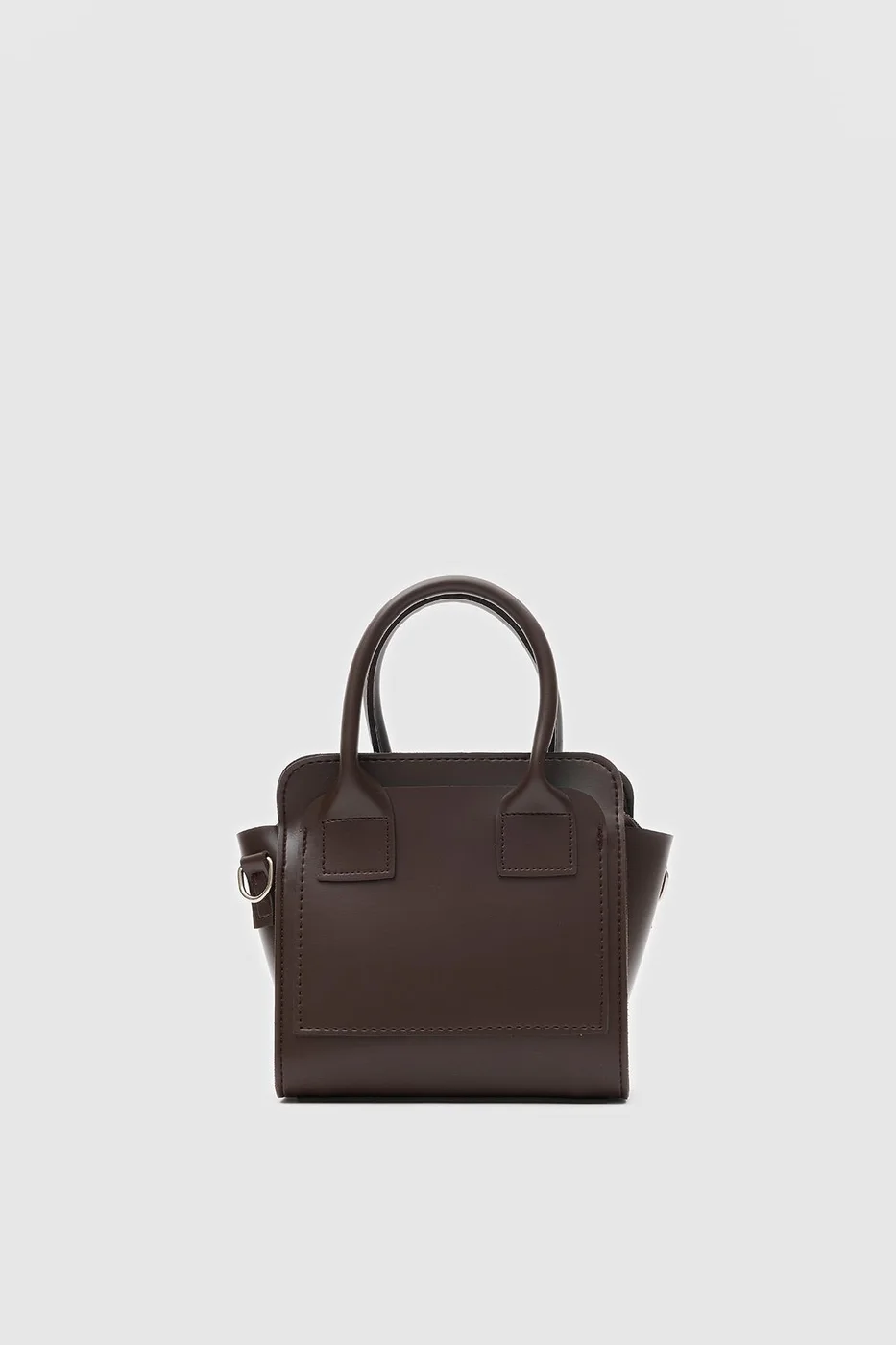 Faux leather crossbody bag for women in dark brown