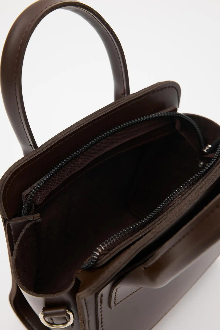 Faux leather crossbody bag for women in dark brown