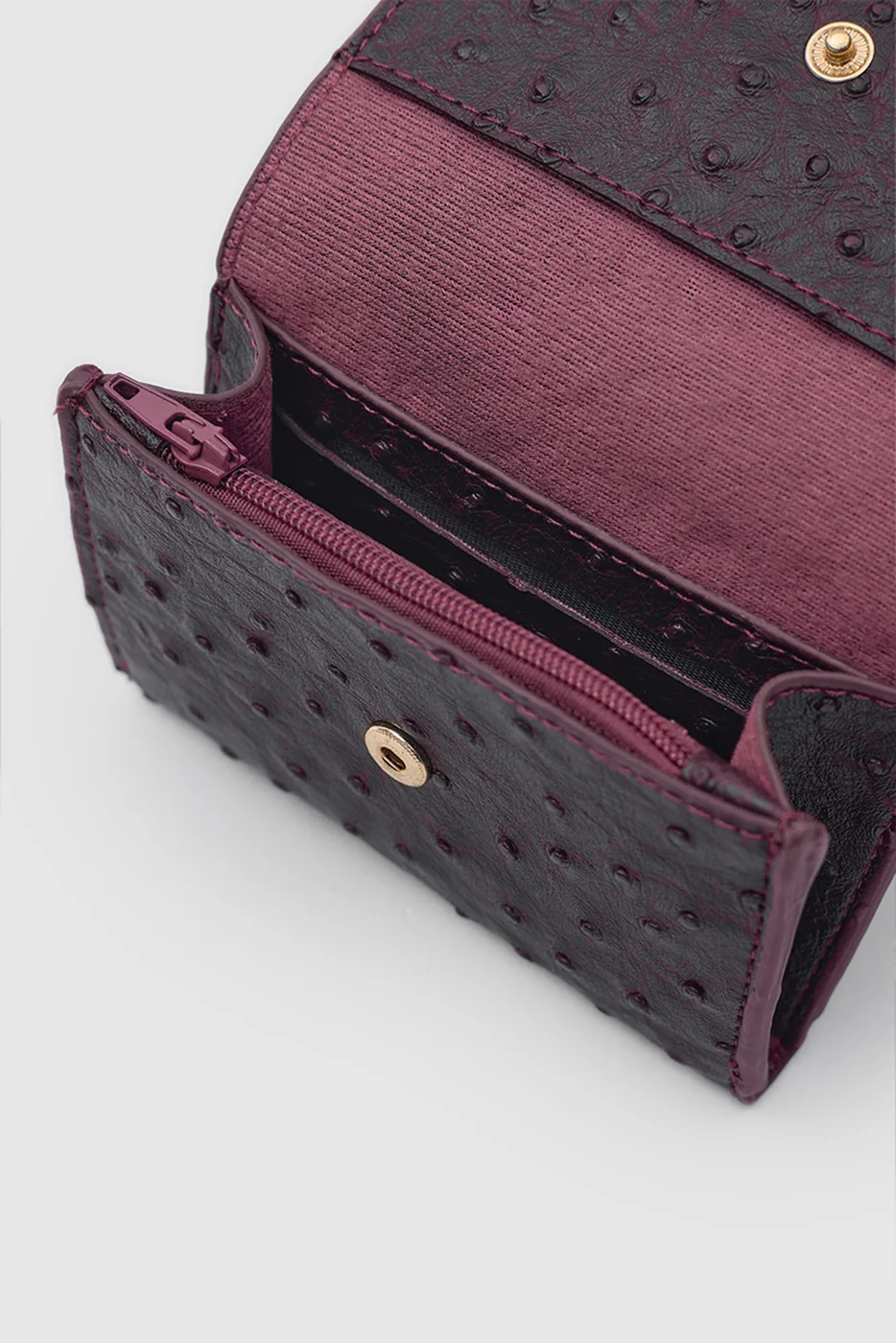 faux leather wallet in burgundy