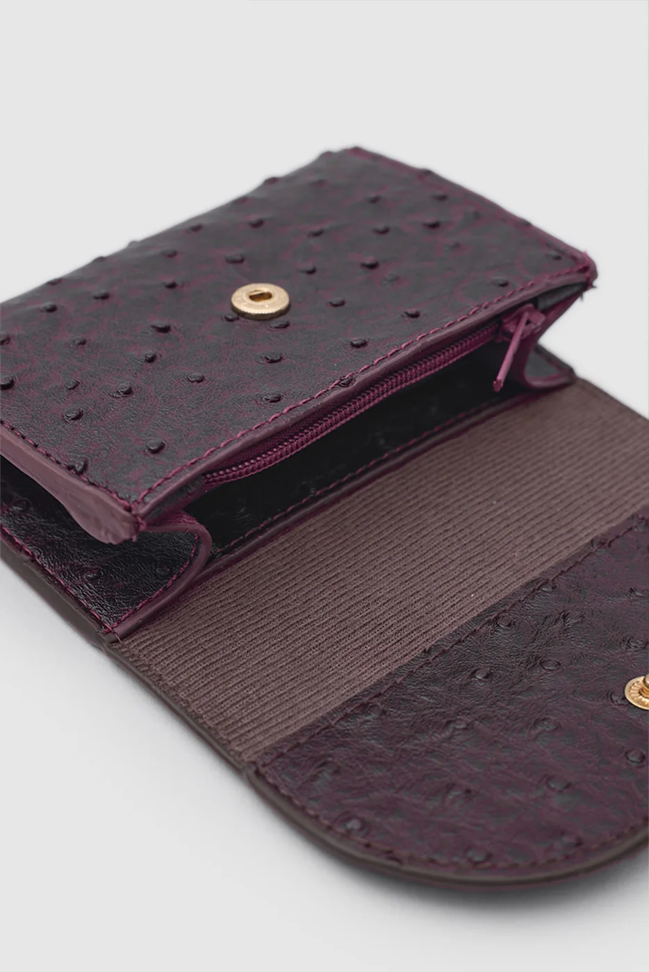 faux leather wallet in burgundy