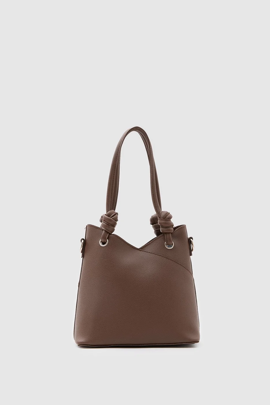 Faux leather crossbody bag in dark brown
