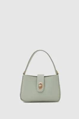 Faux leather crossbody bag in mint
