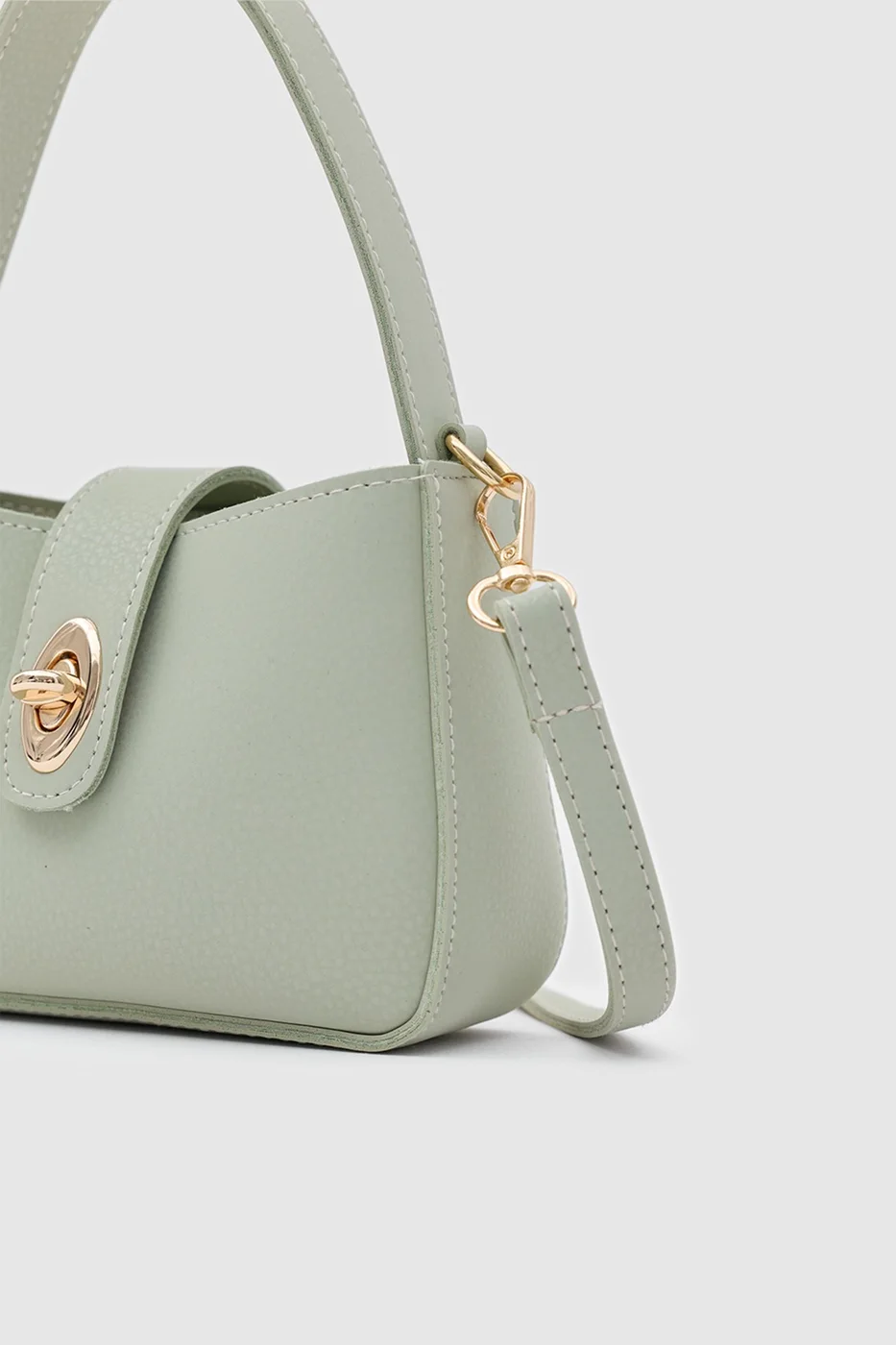 Faux leather crossbody bag in mint