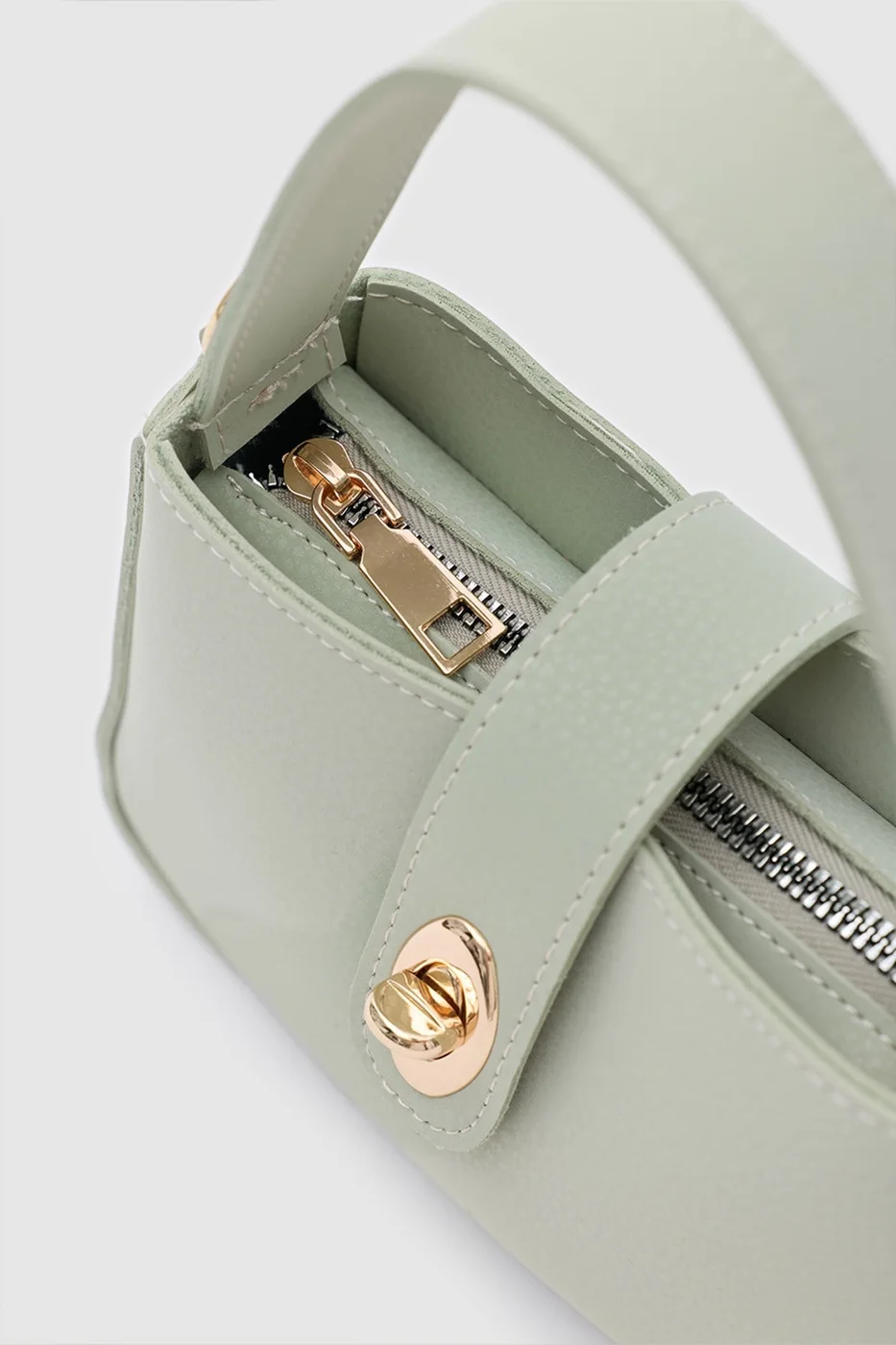 Faux leather crossbody bag in mint