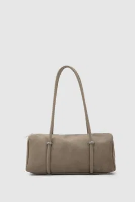 faux suede baguette bag faux suede baguette bag in taupe