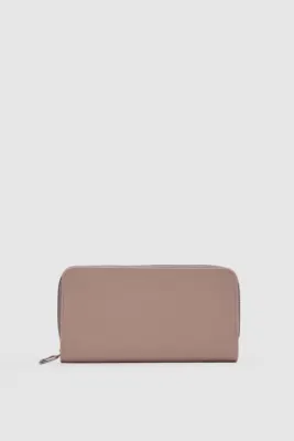 zip wallet for everyday use in cream