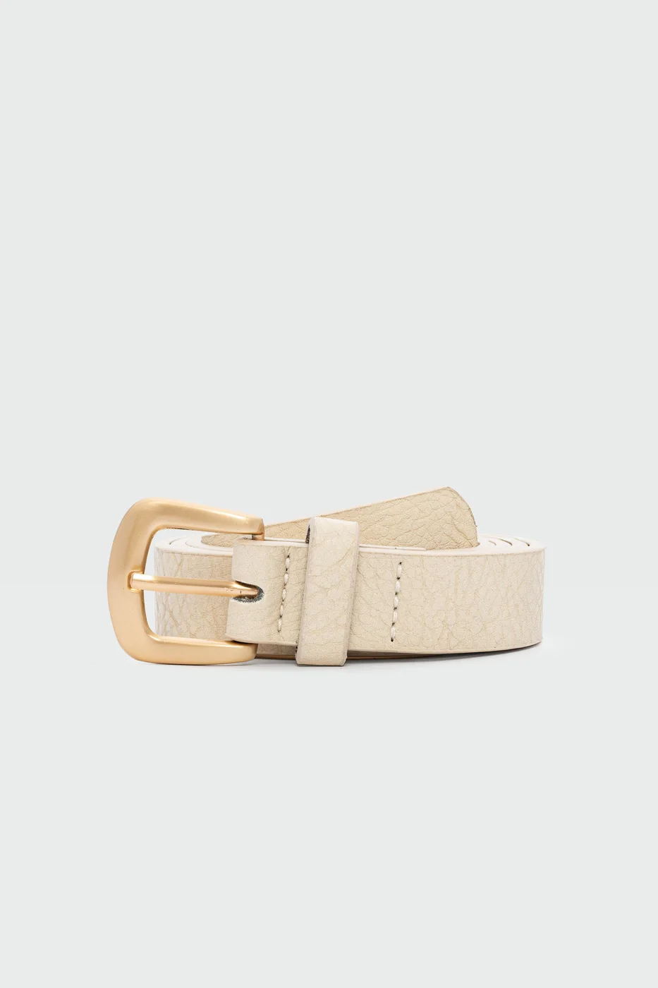 faux leather belt in cream