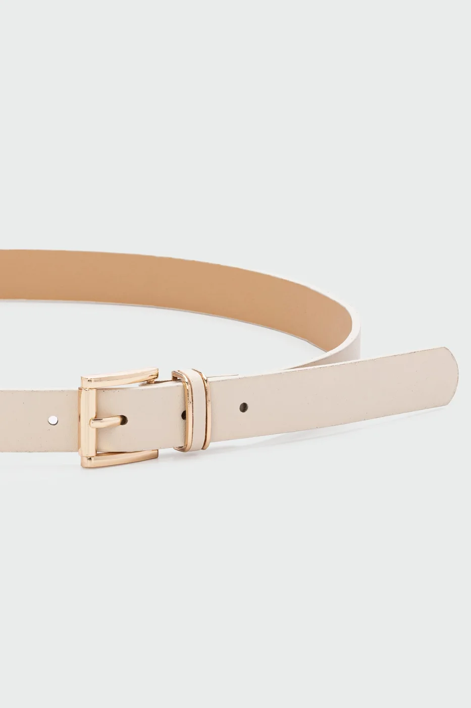 faux leather belt in cream