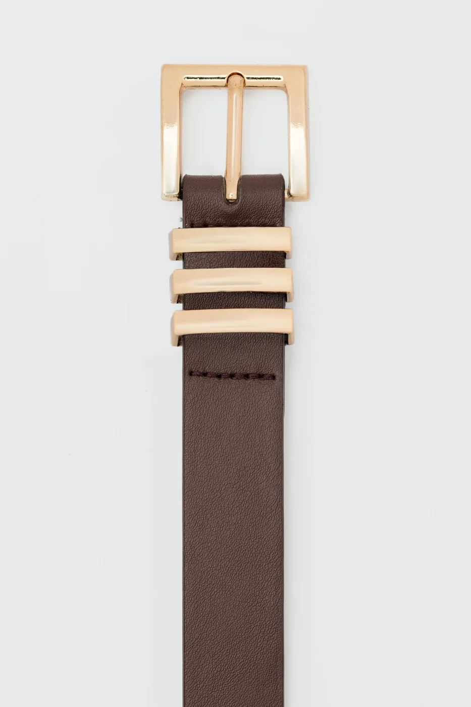 faux leather belt with square buckle faux leather belt with square buckle in brown