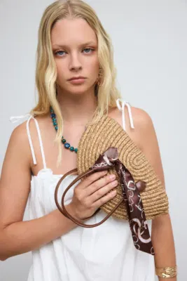 Woven Crossbody Bag for Everyday Use in tan