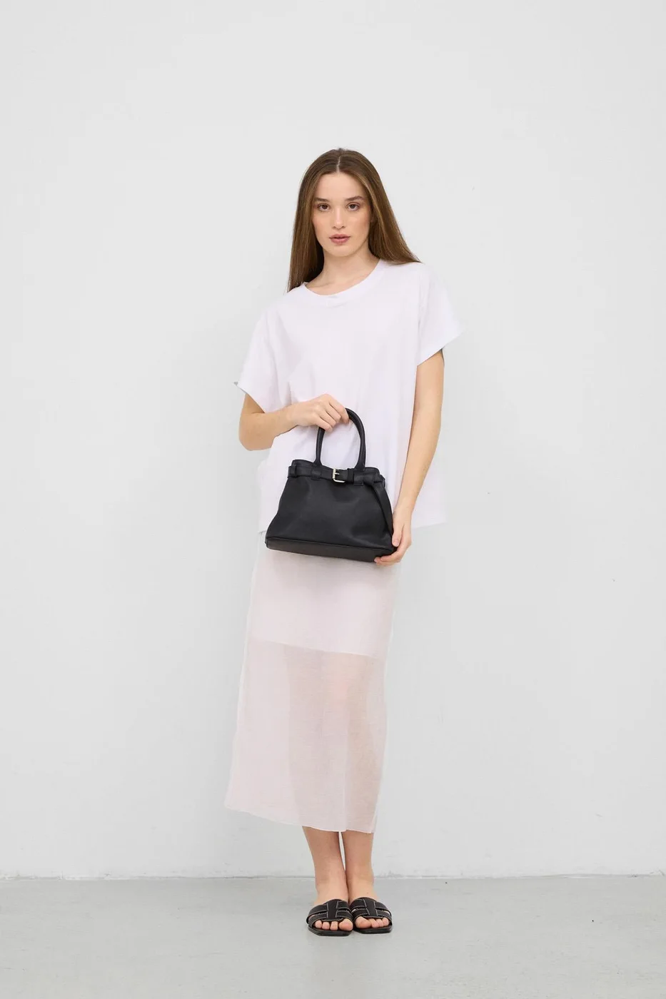 Faux leather shoulder bag