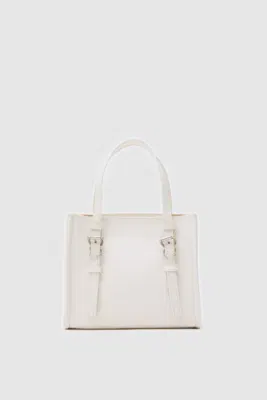 faux leather crossbody bag in cream