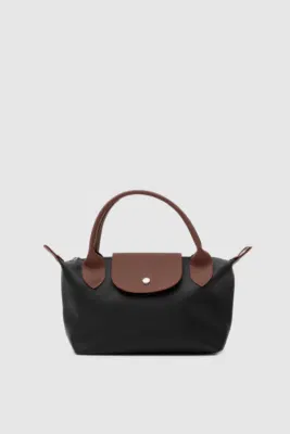 Faux leather crossbody bag for daily use in black
