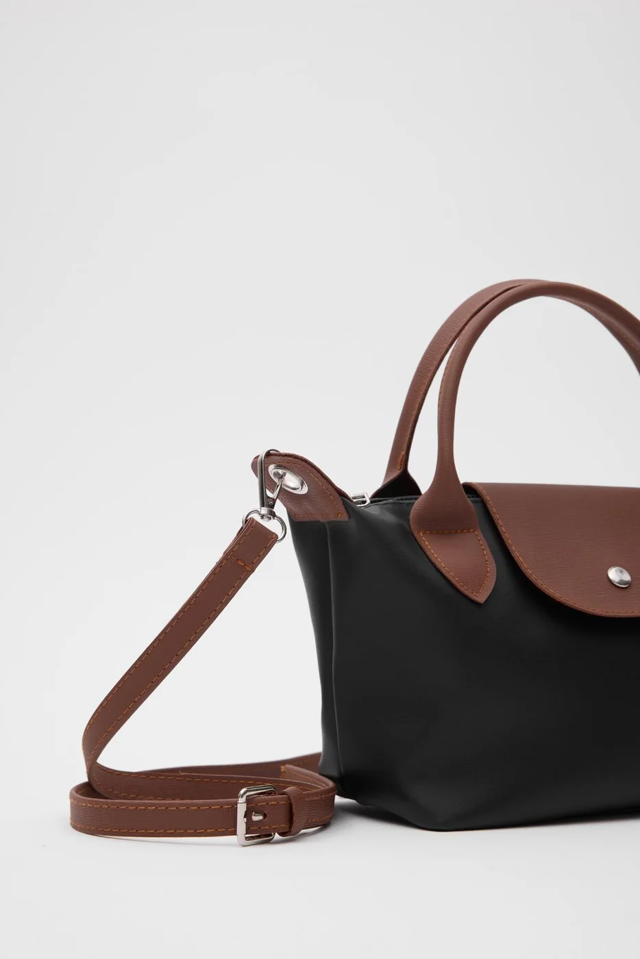 Faux leather crossbody bag for daily use in black