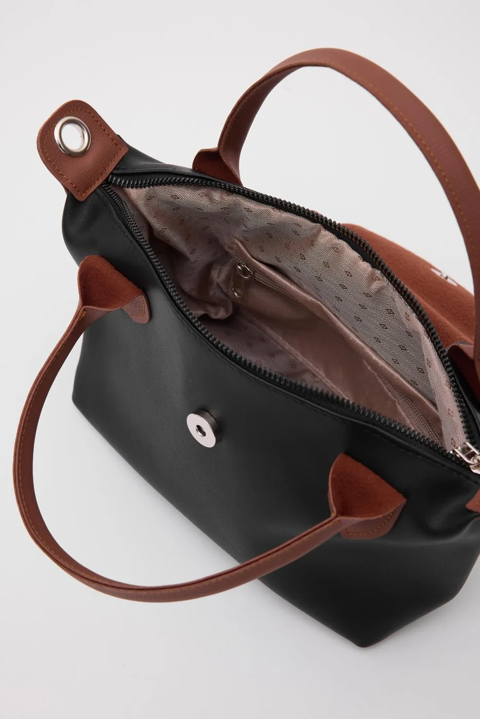 Faux leather crossbody bag for daily use in black