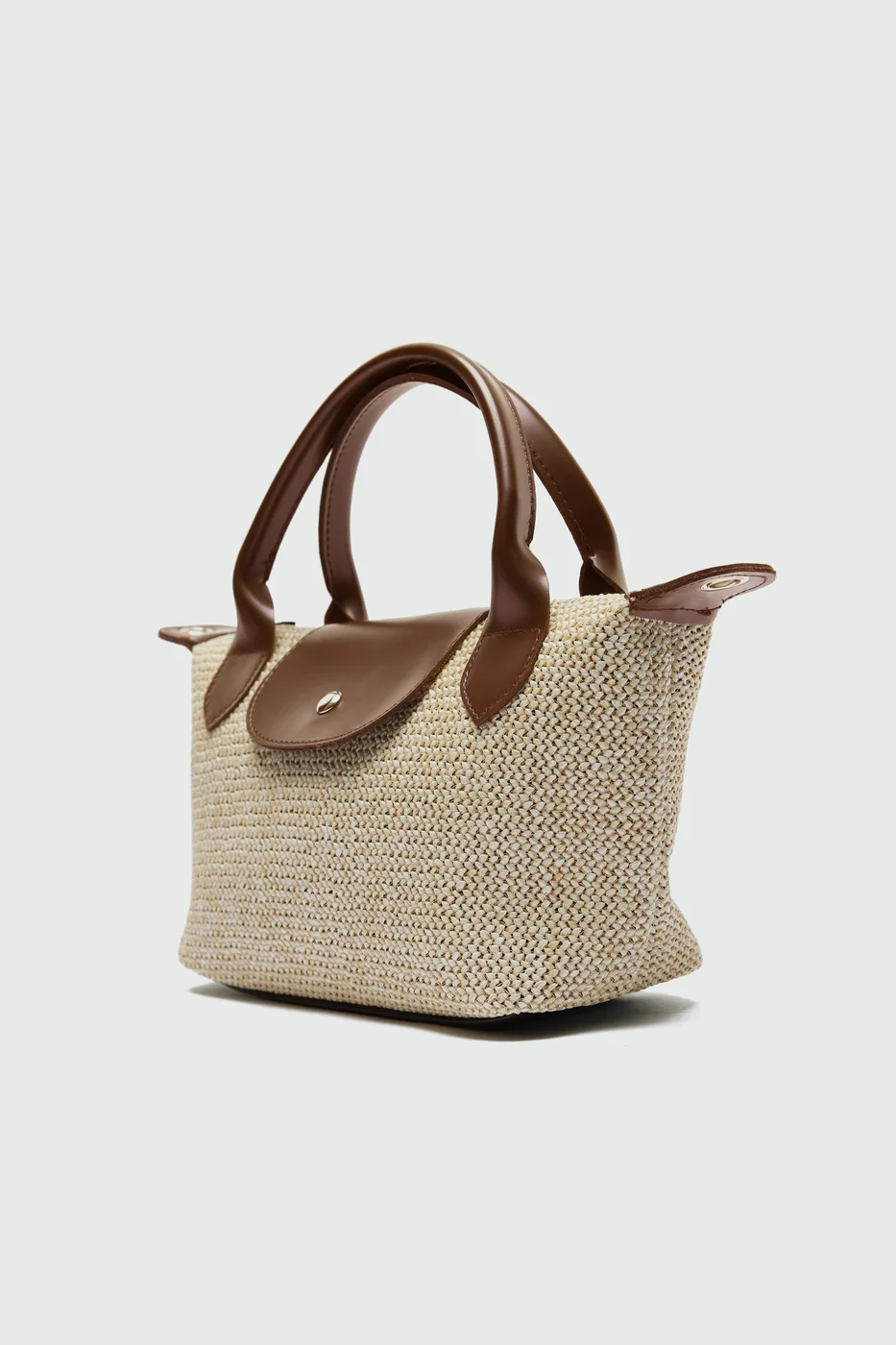 Faux leather shoulder bag for women in tan