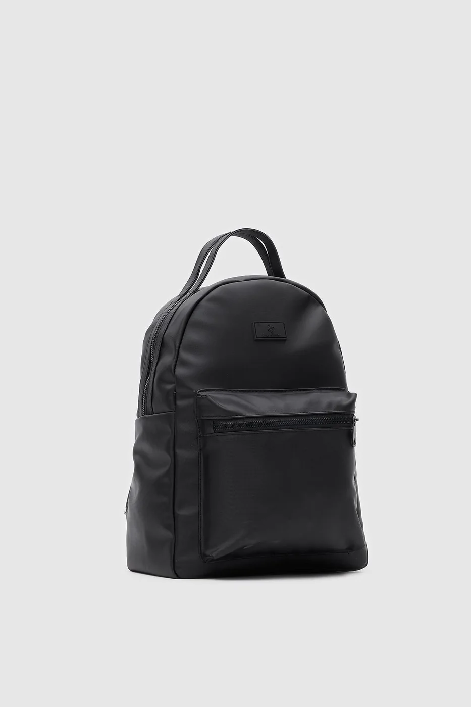 Faux leather backpack for women in black