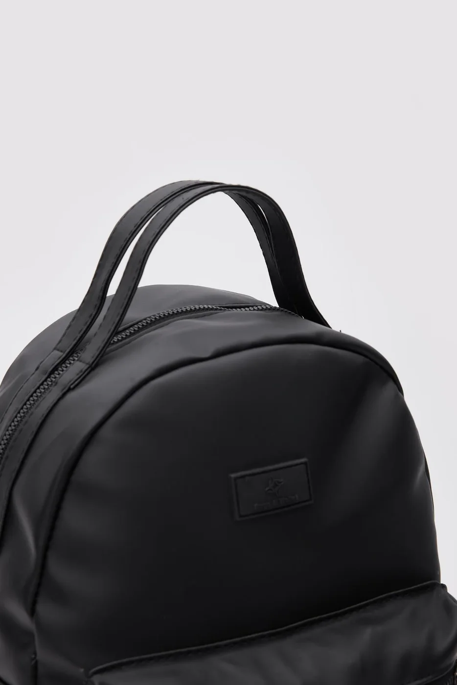 Faux leather backpack for women in black