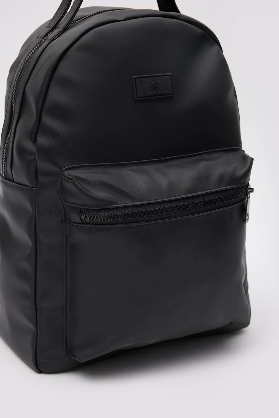 Faux leather backpack for women in black