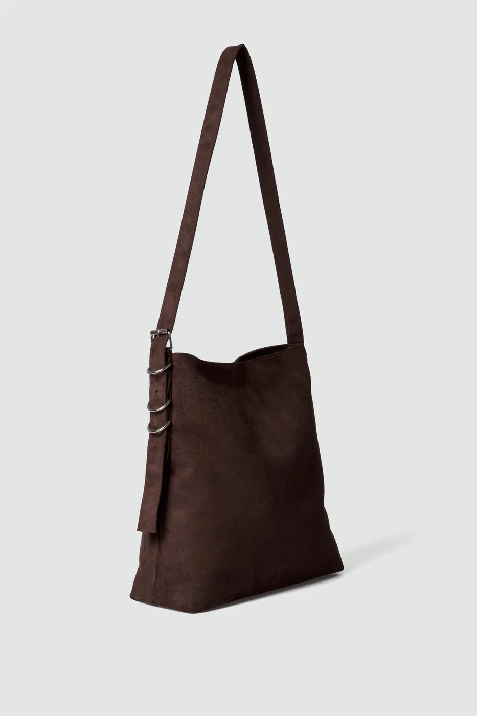 faux suede shoulder bag faux suede shoulder bag in brown