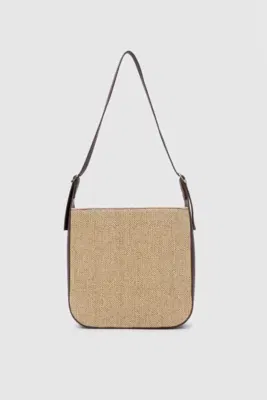 Woven shoulder bag for everyday use in brown