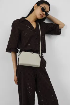 faux leather crossbody bag in mint