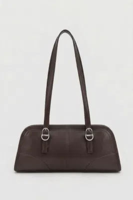 faux leather baguette bag faux leather baguette bag in dark brown