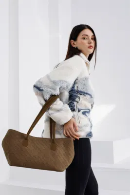faux suede shoulder bag in tan