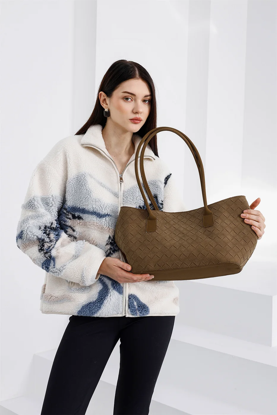faux suede shoulder bag faux suede shoulder bag in tan