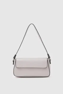 Faux Leather Baguette Bag Faux Leather Baguette Bag in gray