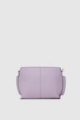 Faux leather crossbody bag in lilac