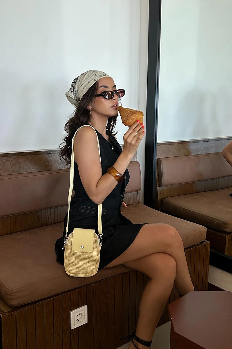 Woven Crossbody Bag for Women Woven Crossbody Bag for Women in yellow