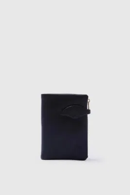 Faux leather wallet for women in black