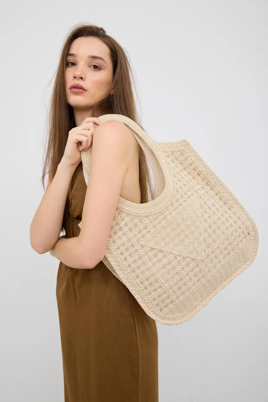 macrame tote bag stylish accessory macrame tote bag stylish accessory in cream