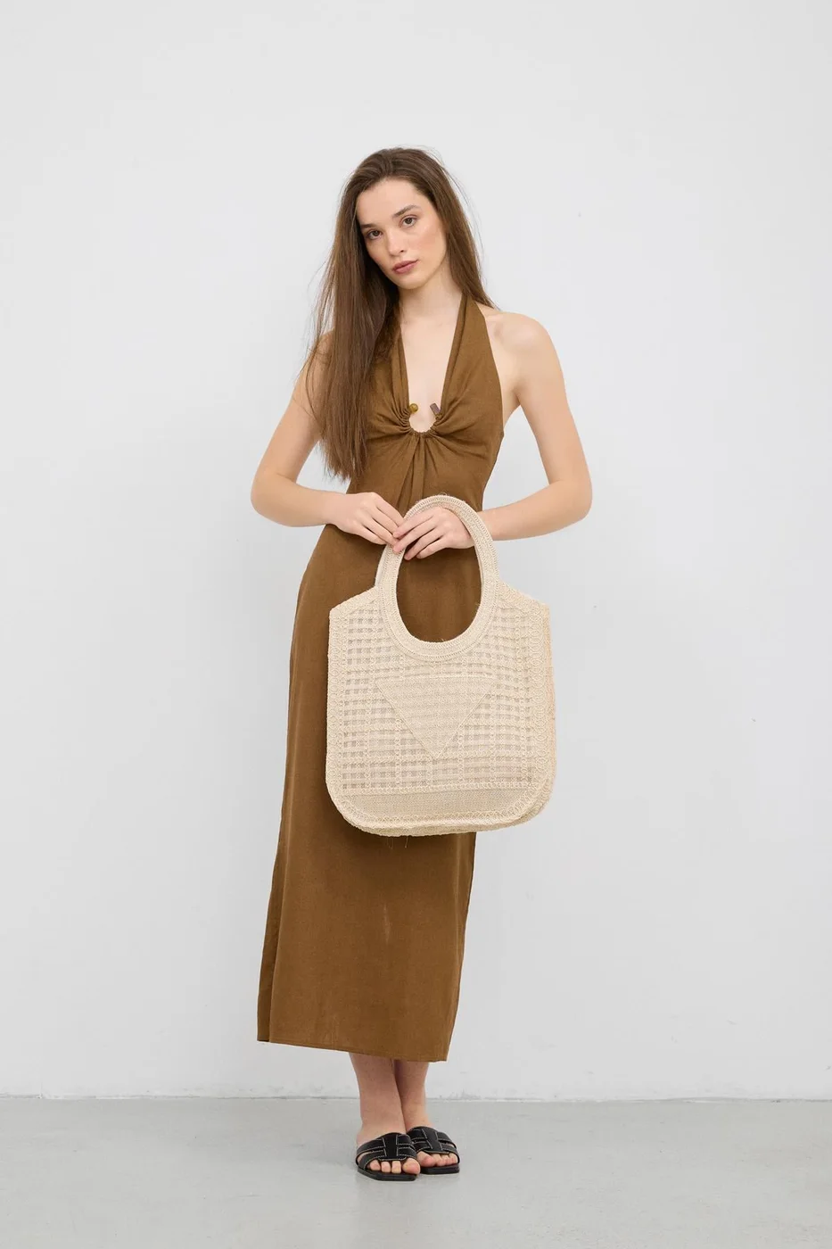 macrame tote bag stylish accessory macrame tote bag stylish accessory in cream
