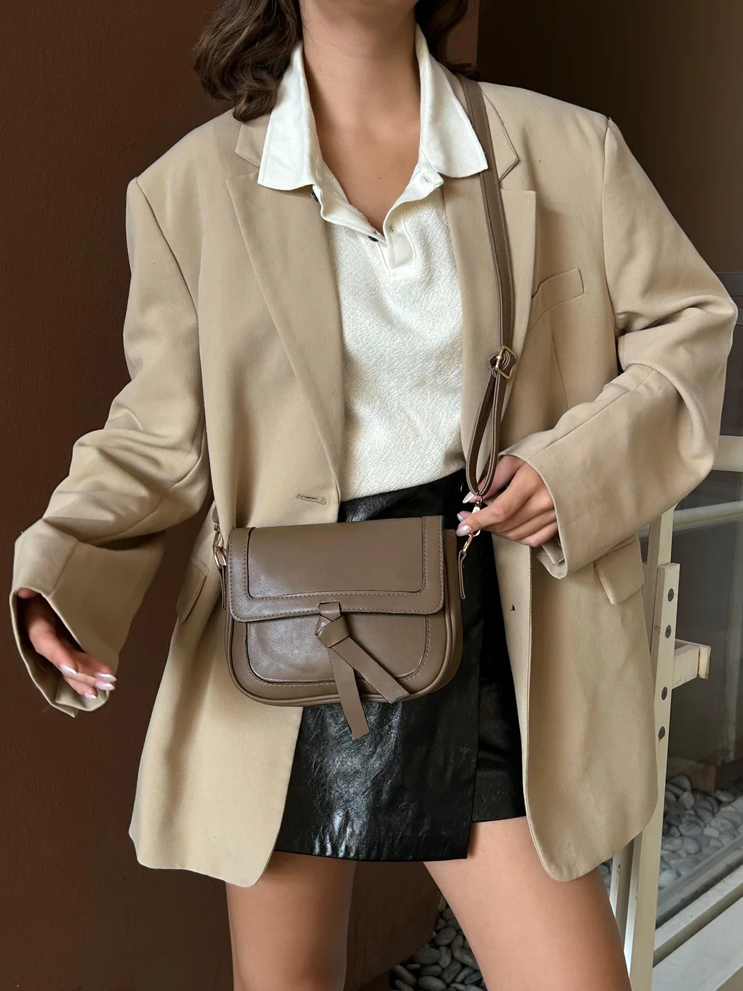 crossbody bag stylish design crossbody bag stylish design in taupe
