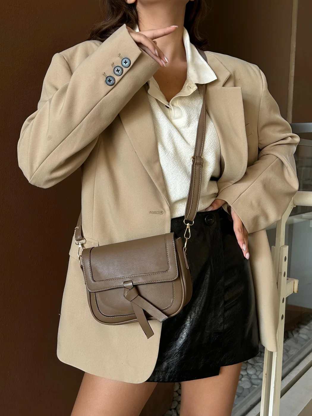 crossbody bag stylish design crossbody bag stylish design in taupe