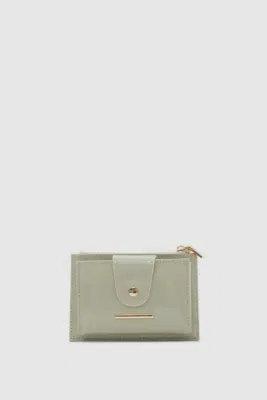 Faux leather wallet for women in mint