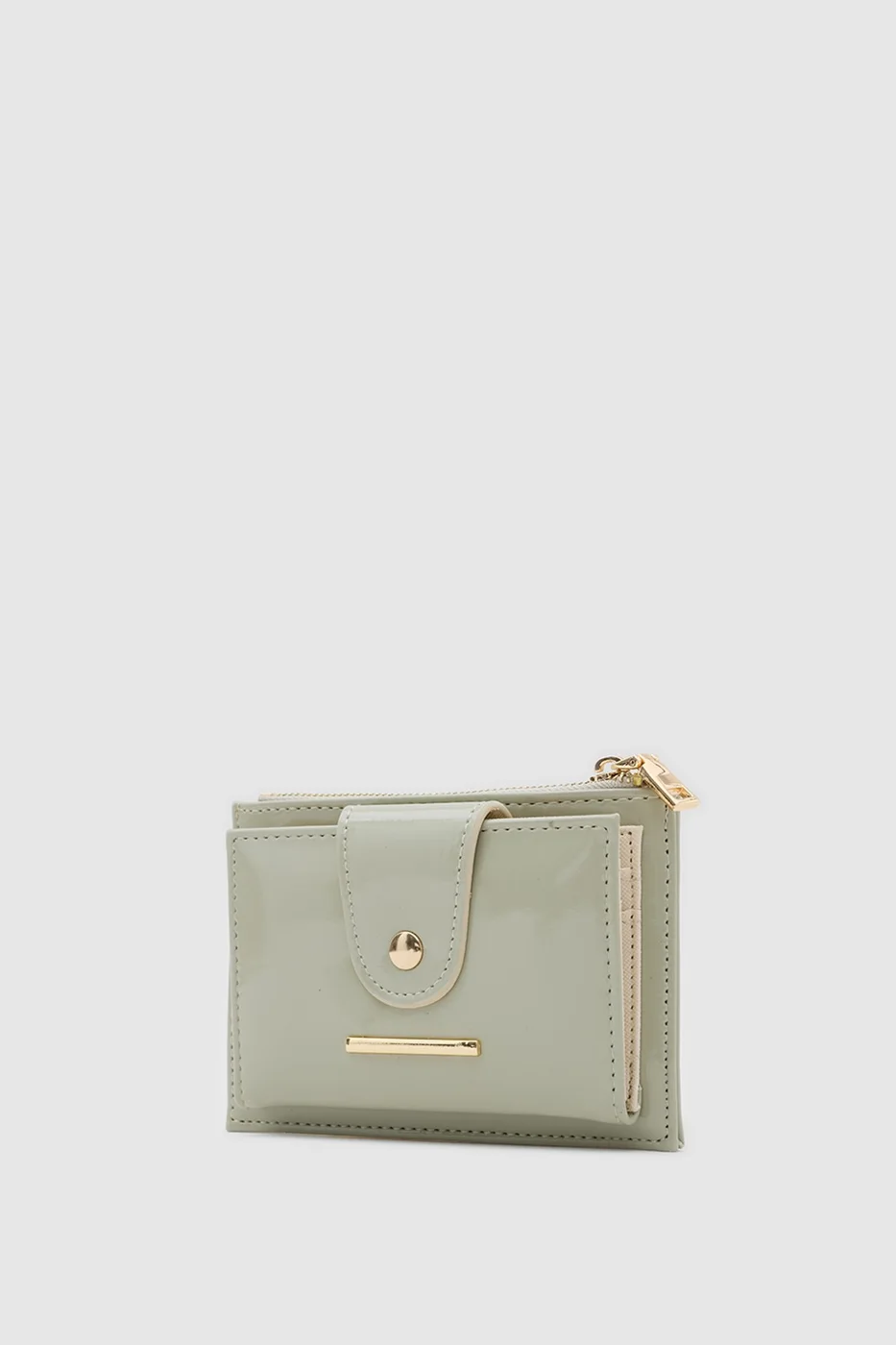Faux leather wallet for women in mint