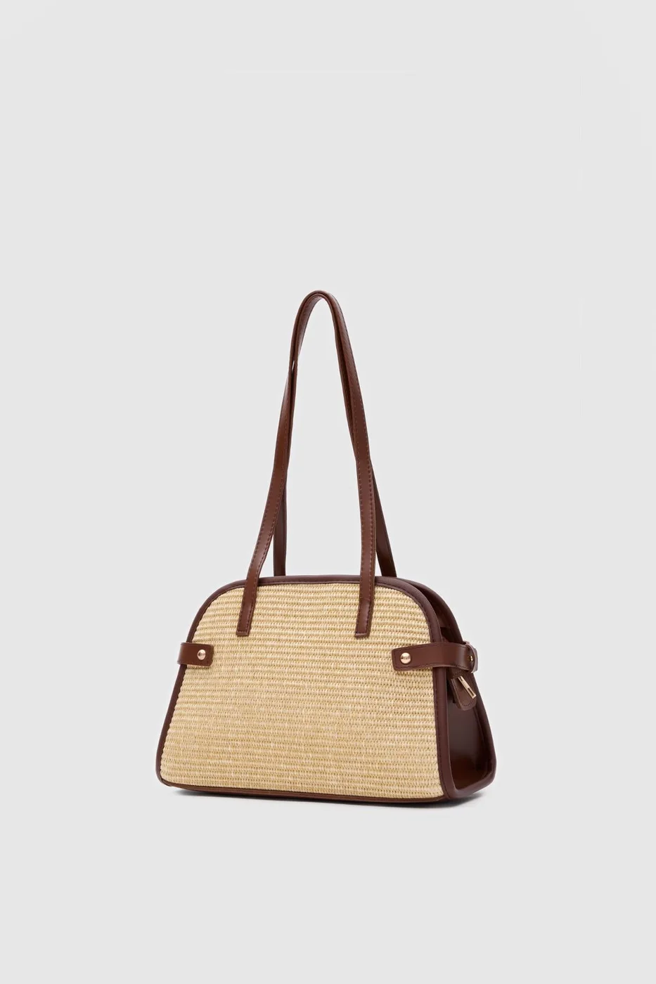 straw shoulder bag straw shoulder bag in hazelnut